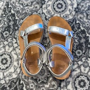 Silver platform teva sandals